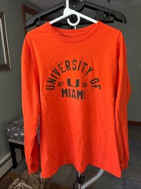 University of Miami Long Sleeve Tee - Orange